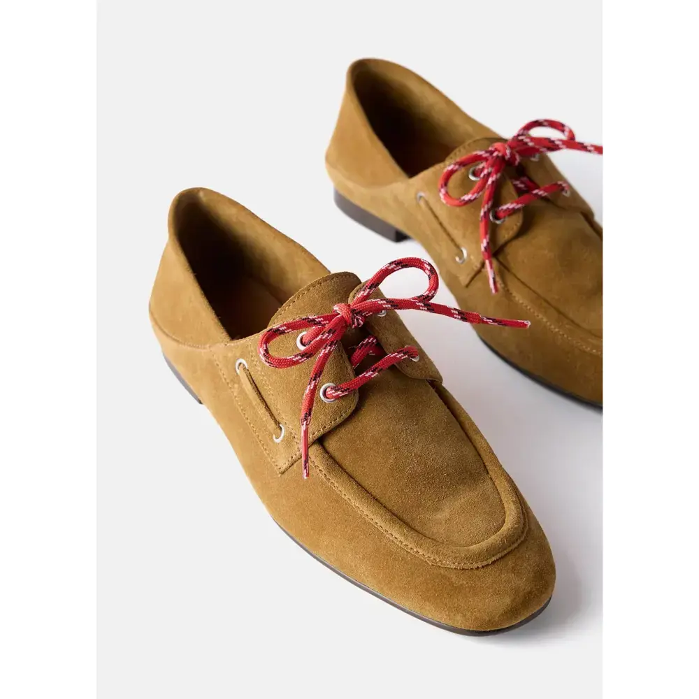 Mint Velvet Hallie Neutral Suede Deck Shoes